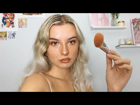 ASMR COLLAB: doing your cozy chai latte makeup 🍂☕️✨ (collab with hannahlei asmr)