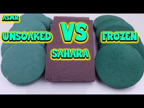 ASMR Satisfying Frozen vs Unsoaked vs Sahara Floral Foam Crushing - Relaxing ASMR Sleep