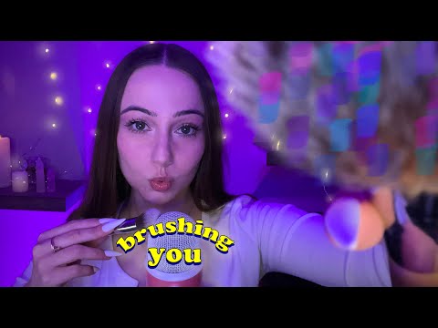 ASMR Face + Actual Camera Brushing🖌️♡ ft. tapping, mic scratching, lots of visuals♡