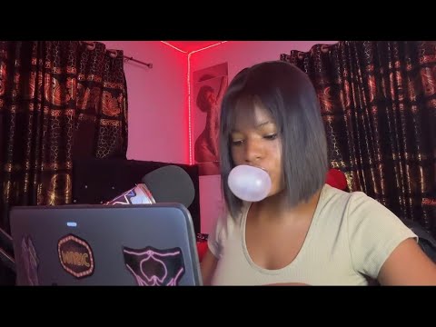 ASMR Gum Chewing Ramble ✨ Keyboard typing ✨ (snapping and cracking bubble gum, whispering)