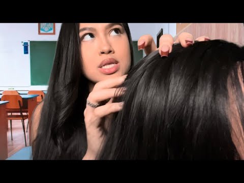 ASMR: *Toxic* Mean Girl In Back of Class Plays In Your Hair (Unsolicited Advice ) 🙄😴 Hair Roleplay