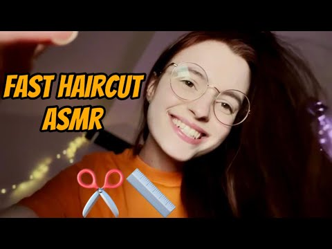 ASMR | Fast and Aggressive Haircut, Whispering, Scissors, Brushing, Colouring Hair