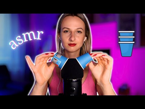 ASMR with Tiny Cups 💙 (Sticky Gripping & Tapping)