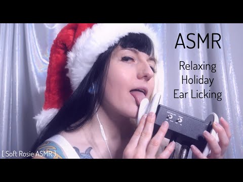 ASMR 🎅🏻 Relaxing Holiday Ear Licking 🎄 Sleepy Spicy Xmas Nibbles