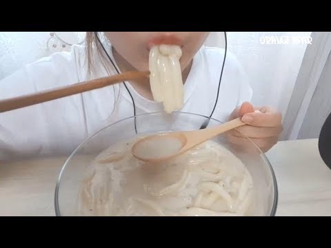 ASMR 까르보나라 누들떡볶이 Carbonara Noodle, Creamy rice cake  이팅사운드 노토킹 먹방 Eating Sounds No talking Mukbang