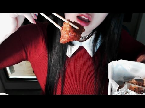 Korean ASMR 황금! 올리브 후라이드 양념 치킨먹기 crispy chicken eating sound, coke sound