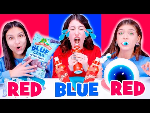 ASMR Eating Red VS Blue VS Red Food Mukbang
