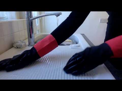 #ASMR Mummy Washes Dishes Wearing Ultra Rare Spanish Bicolour Red Black #Rubber Household #Gloves