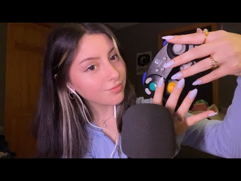 ASMR fast tapping random stuff with acrylic nails :)