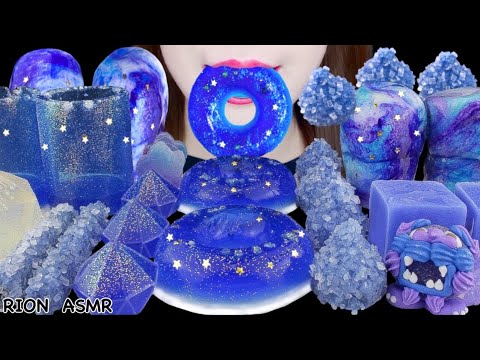 【ASMR】BLUE DESSERTS💙 DONUTS JELLY,SHERBET,CANDIED MARSHMALLOW MUKBANG 먹방 EATING SOUNDS NO TALKING