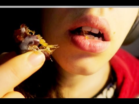 ASMR Close Up Lips Mouth Sounds, Breathy, Eating Succulent Dates And Whispering
