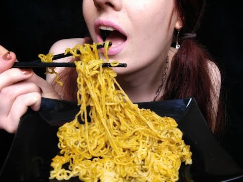 ASMR | Asian Fried Noodles | Nissin Soba Thai Curry (No Talking) | Eating Sounds