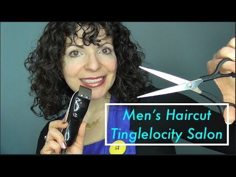 ASMR Roleplay Men's Haircut (hair wash, hair dryer and trimmer sounds, cutting, face brushing)