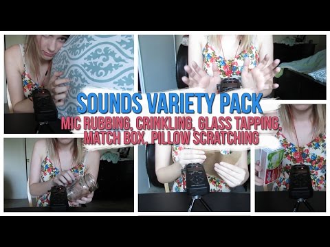 [BINAURAL ASMR] Sounds Variety Pack (mic rubbing, crinkling, tapping, match box, pillow scratching)