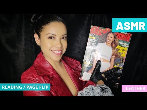 ASMR| 🧤Leather Friday🧤Read w/Me "Women's Health" Magazine Page Flipping Tapping Jacket Gloves Sounds