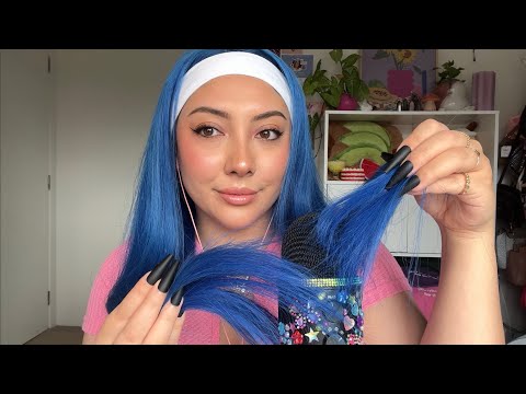 ASMR with wigs 💘 ~hair brushing, wigs on the microphone, experimental asmr~ | Whispered