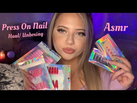 Asmr Press On Nail Haul & Unboxing 💗 Tapping, Crinkles, Scratching