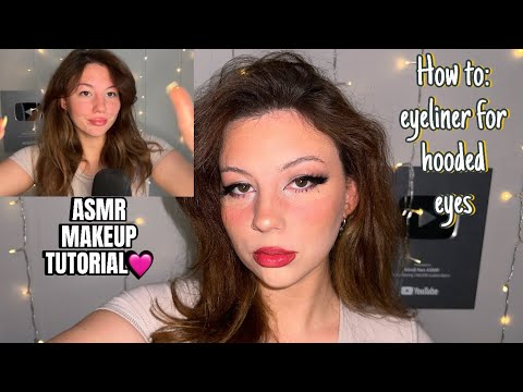 HOW I DO MY MAKEUP🩷 SOFT SPOKEN [ASMR] Eyeliner for hooded eyes