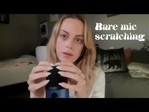 ASMR | Mic Scratching on Bare Mic w/ Long Nails (Minimal Talking)