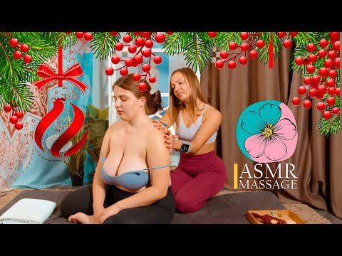 ASMR massage (back, foot, hand, neck, belly) by Anna, Adel, Olga | 24/7