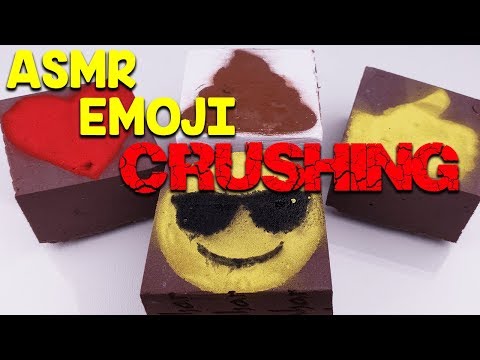 ASMR Emoji 😎💩❤️👍 Floral Foam and Gym Chalk Crushing - Satisfying ASMR