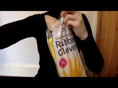 ASMR Mummy Opens New Everyday Dishwashing Yellow Rubber Gloves