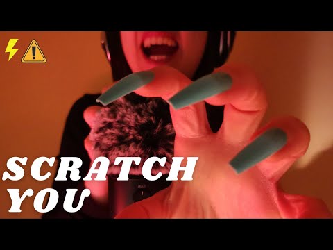 ASMR - EXTREMELY FAST SCRATCHING YOU TO SLEEP (FLUFFY COVER, Saying Scratch, Close Up whispering)