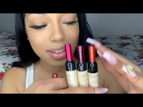 ASMR Lip gloss (stain) Try-On w/ Mouth Sounds