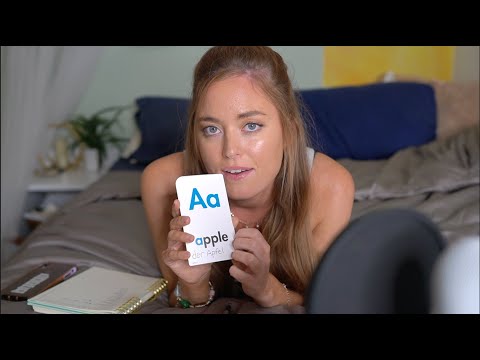ASMR American Girl Teaches You the German Alphabet (Writing Example Words with Markers ✍️) 🇩🇪 🇺🇸