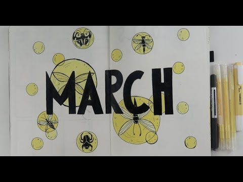ASMR | March 2020 [Plan With Me!] Relaxing Bullet Journal Design