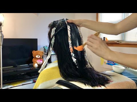 ASMR Hair Mask Treatment w. Crinkly Hair Foils, TONS OF SPRITZING 😍, Hair PuIIing + Scalp Massage!!