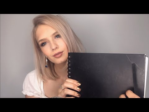 ASMR Writing, Unintelligible Whispering, Tapping, Page Turning, Tongue Clicking Triggers