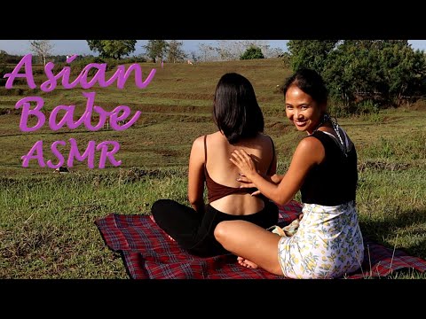 Asian Babe ASMR Travel | Nature | Grassy Hill back tickle massage! 😍🌄🌞(Pangasinan, Philippines)