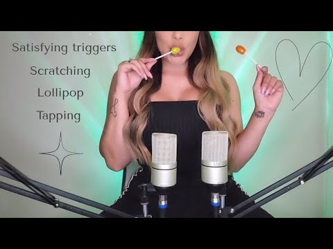 #ASMR 🖤 Satisfying triggers 🖤 No talking 🖤 Scratching 🖤 For sleep 🖤 Tapping 🖤 Lollipop 💋😵‍💫🥴💤