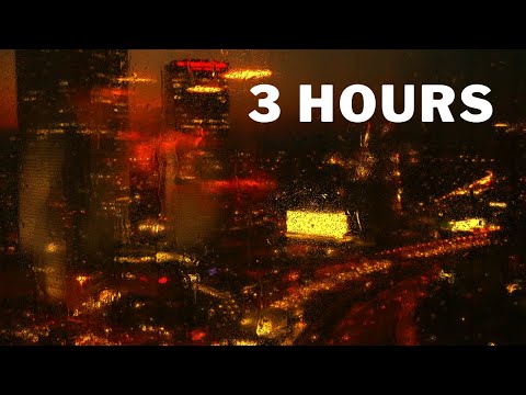 ASMR | 3 HOURS Apartment Night Ambience in the City with Rain and Distant Thunder for Study, Sleep