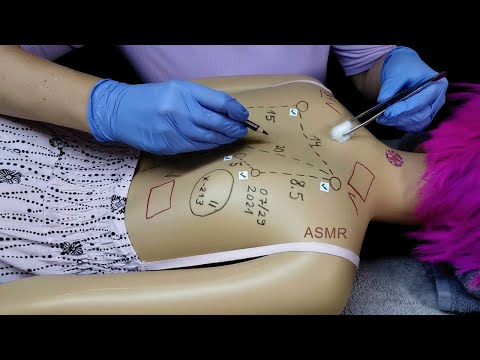 ASMR Medical Back Exam: Measuring & Drawing on Mannequin