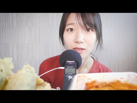 바삭한 튀김과 떡볶이 냠냠 먹는 소리 (&잡담) / ASMR Korean Fried food and Tteokbokki Eating Sounds