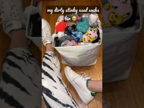 BEHIND THE SCENES: check out my dirty stinky used socks bin 😵‍💫💓