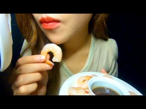 ASMRㅣ통통한 새우 이팅사운드🍤ㅣ석류 에이드 & 얼음 먹는 소리🧊ㅣShrimp Eating soundsㅣice sounds (3Dio)