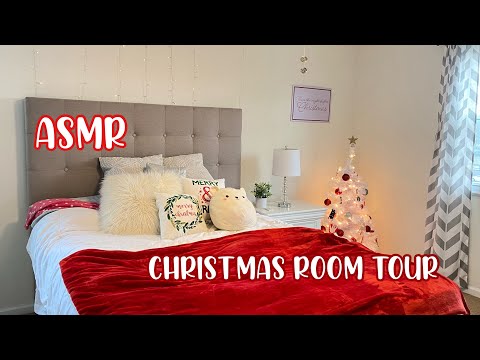 ASMR Christmas room tour ❤️🤍❤️