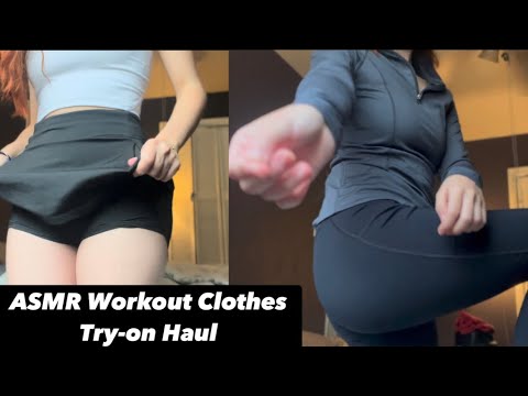 ASMR Workout Outfit Try-On Haul w/ Clothes Scratching Triggers | 10k Subscribers special!
