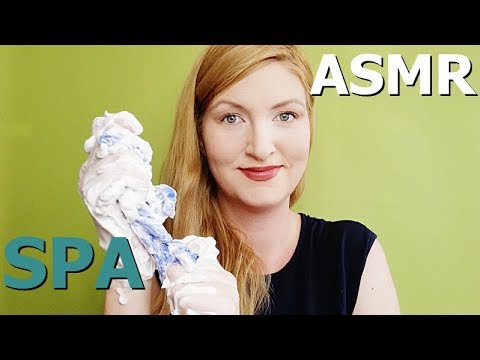 ASMR SPA - Gloves and  Shaving (No Talking) (probing green background)