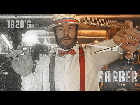 ASMR | Authentic 1920's Barbershop (Colourised)💈Haircut & Shave💈
