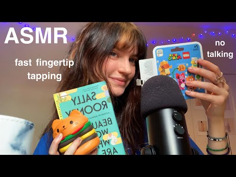 ASMR ~ Fast Fingertip Tapping ONLY! No Talking (Sticky Tapping, Book Tapping)
