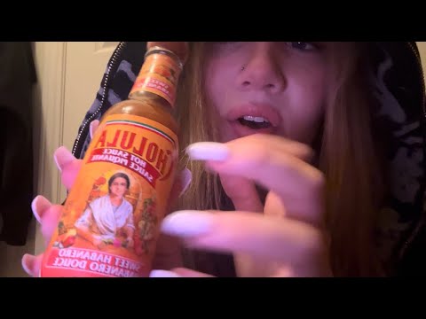 asmr hot sauce unboxing (glass tapping)🌶️🥵