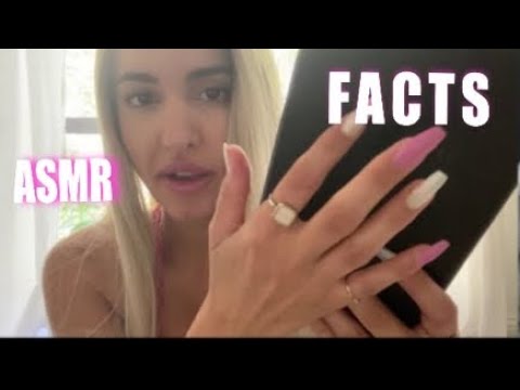 ASMR Gum Chewing and Interesting / Fun Facts (Whispered with Tapping and some Tongue Clicking)