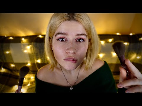 ASMR personal attention with face touching 🥰 Relaxing you till you fall asleep. Brushing, breathing