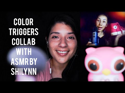 ASMR PINK TRIGGERS - COLLAB WITH ASMR BY SHILYNN | BRUSHING YOUR FACE