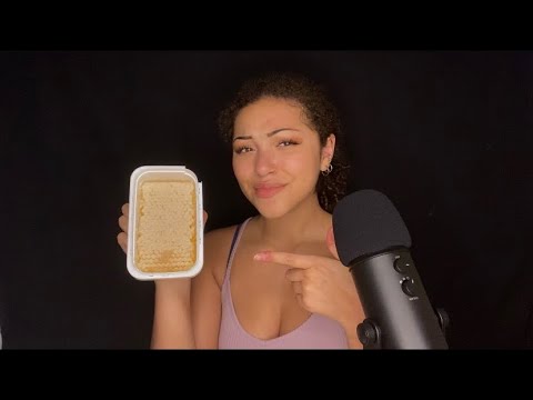 ASMR Eating Honeycomb LOL (Mouth Sounds + Whispering)
