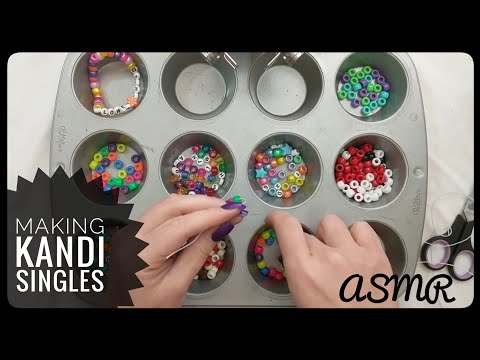 Making Kandi Singles ASMR (Plastic Beads, Whispering, Metal)